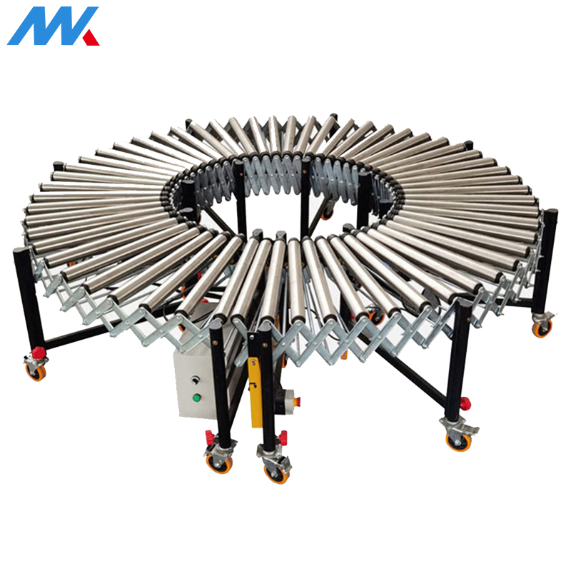 Industrial Extendable Powered Roller Conveyor System For Heavy Duty Pallet Handling In Logistics Warehouse
