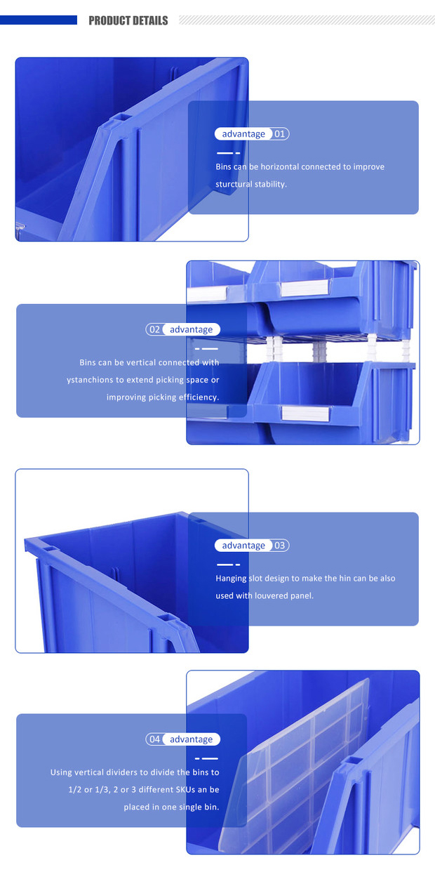 INORDER Semi-Open Stacking Warehouse Bin Detail Shot 3