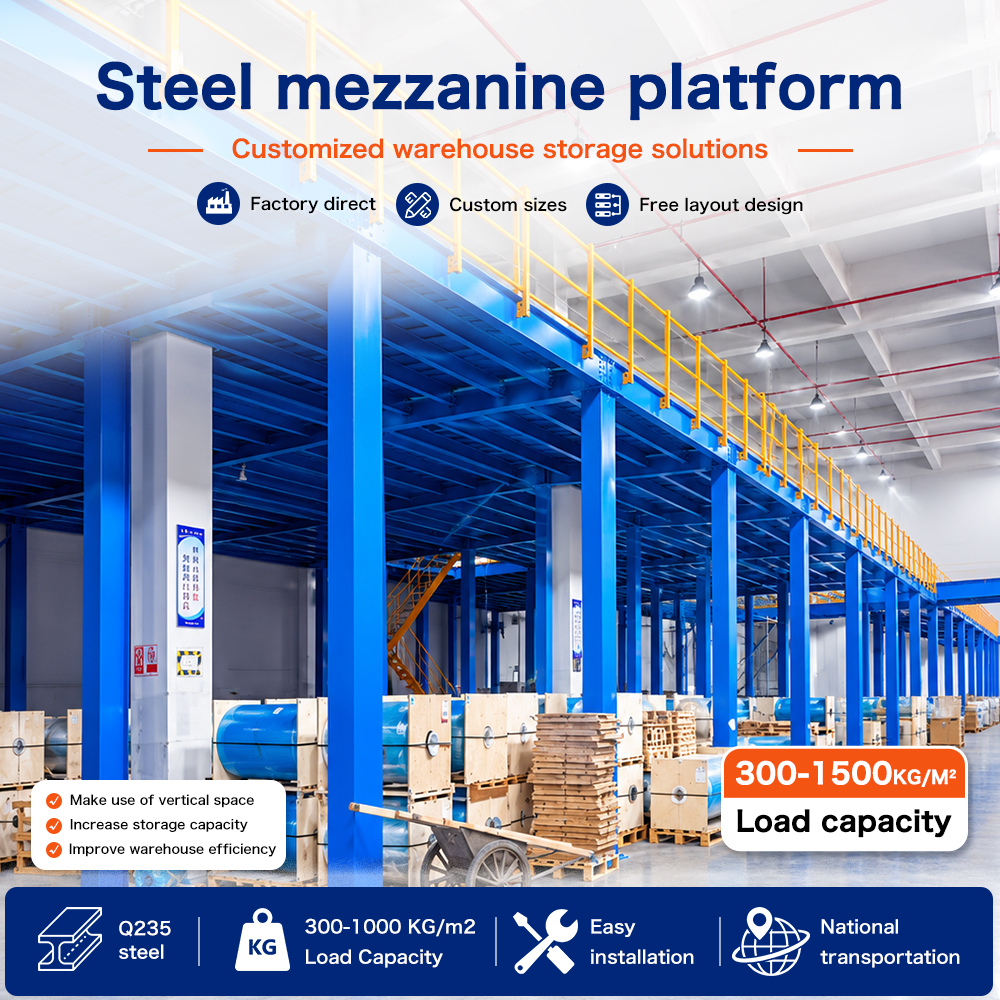 Customized Industrial Mezzanine Floor Rack Heavy Duty Steel Warehouse Storage Platform Multi Level Shelving Manufacturer