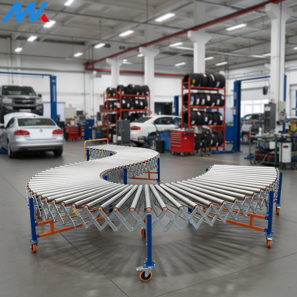 Industrial Extendable Powered Roller Conveyor System For Heavy Duty Pallet Handling In Logistics Warehouse