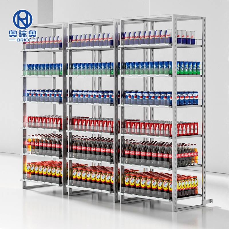 Gravity Flow Rack Rear Replenishment Gravity Roller Shelving System Walk in Cooler Shelf Rack for Cold Room Freezer Shelf