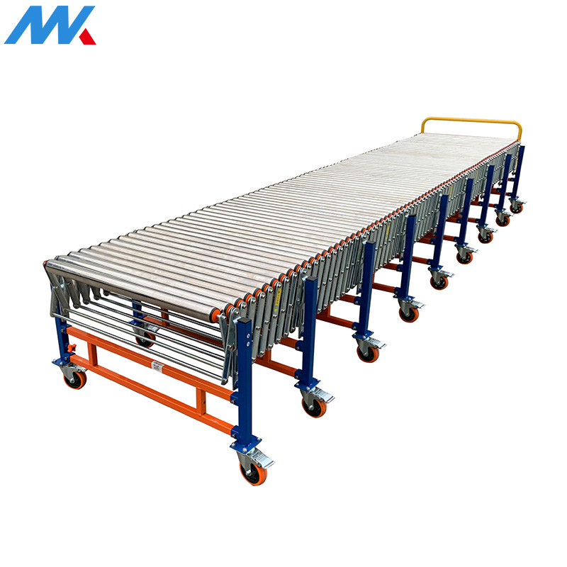 Industrial Extendable Powered Roller Conveyor System For Heavy Duty Pallet Handling In Logistics Warehouse