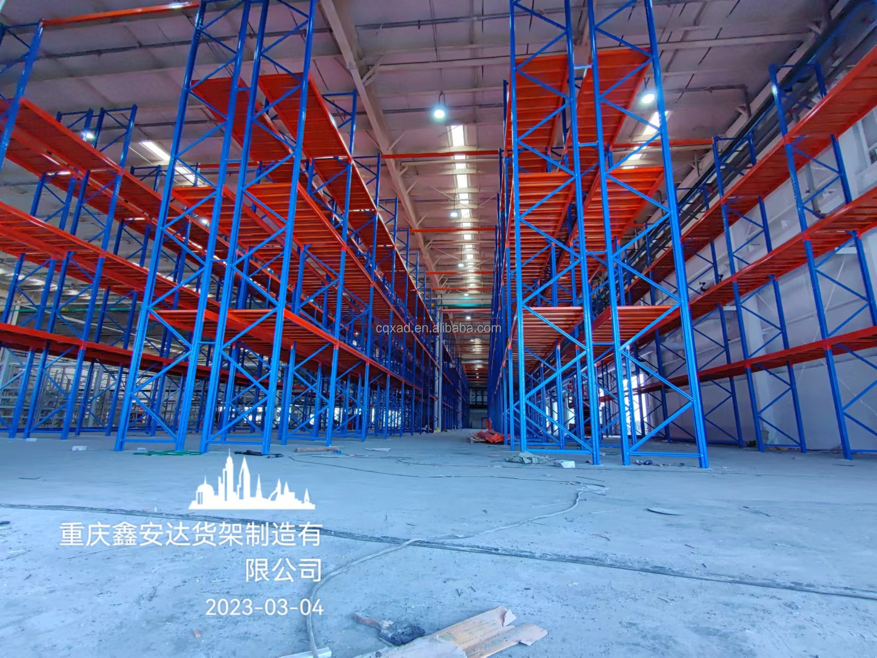Industrial High Capacity Heavy Duty Adjustable Boltless Powder Coated Steel 4-Layer Beam Racks Wire Mesh 100x100mm Pallet Shelf
