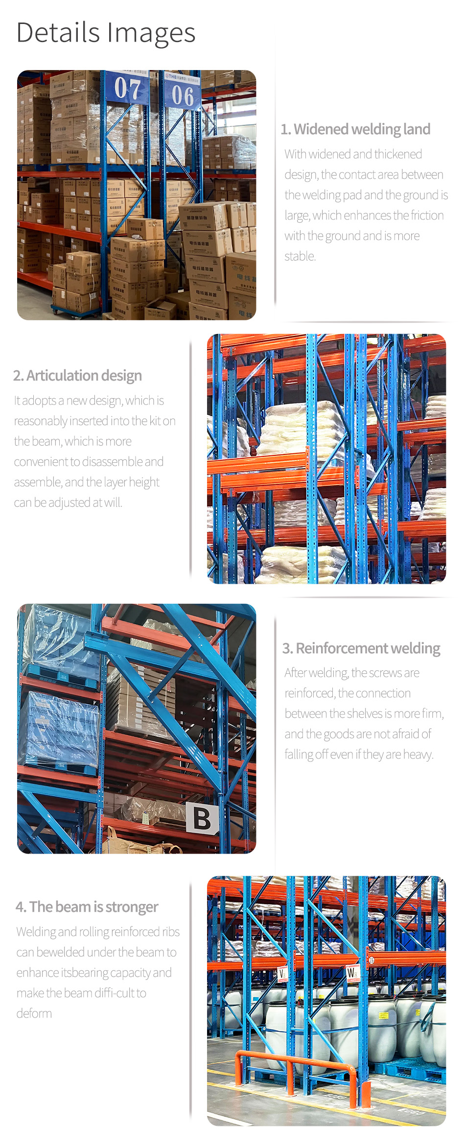 Industrial Warehouse Shelving Rack Heavy Duty Steel Storage Shelves for Palletized Inventory