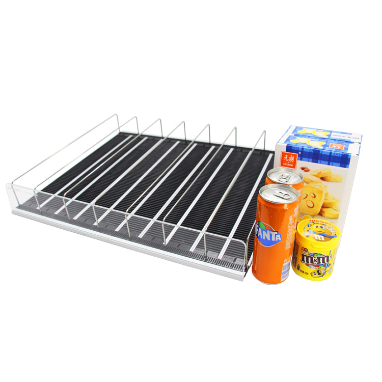Heavy Duty Single-Sided Freestanding Supermarket Rack 8 Shelves Customizable Size Gravity Roller Display Sliding Shelf