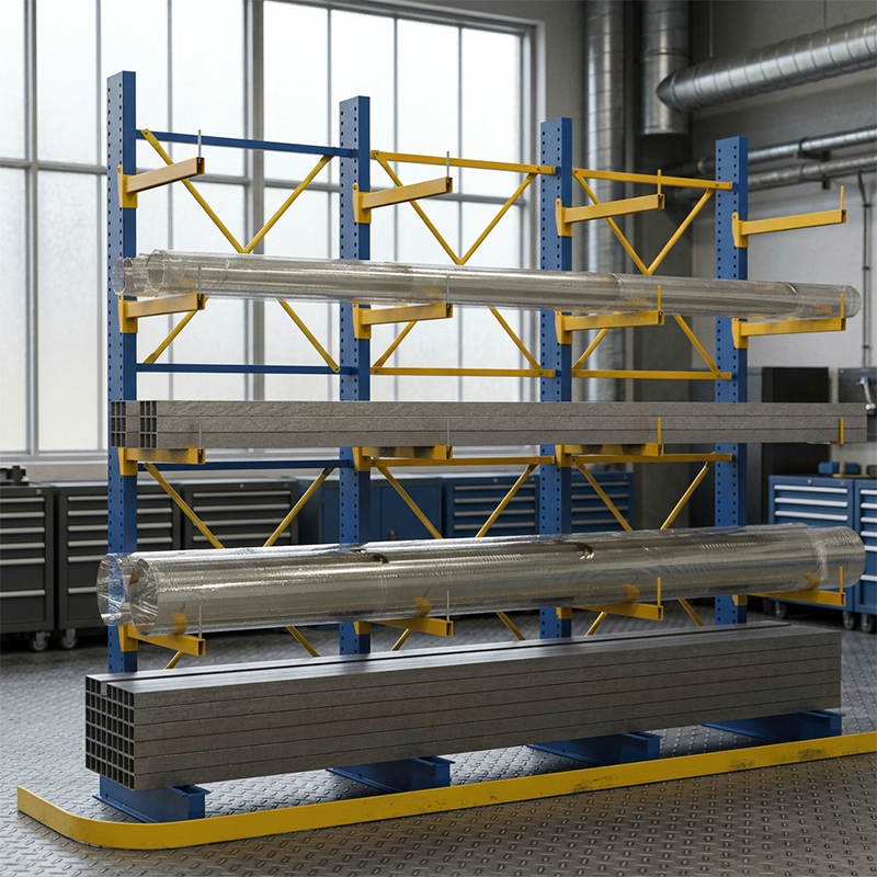 Industrial Cantilever Racking System Heavy Duty 5000kg High Capacity Steel Storage Rack Long Pipe Warehouse