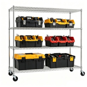 NSF 4 Tiers 800lbs Industrial Commercial Chrome Steel Wire Shelving