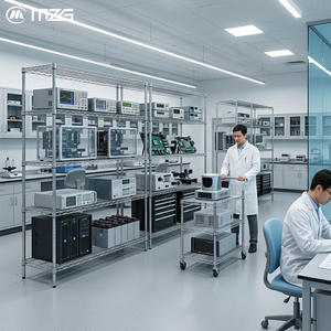 Custom Laboratory Heavy Duty Chrome Wire Shelving Unit