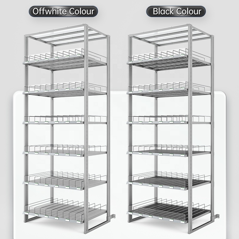 Gravity Flow Rack Rear Replenishment Gravity Roller Shelving System Walk in Cooler Shelf Rack for Cold Room Freezer Shelf