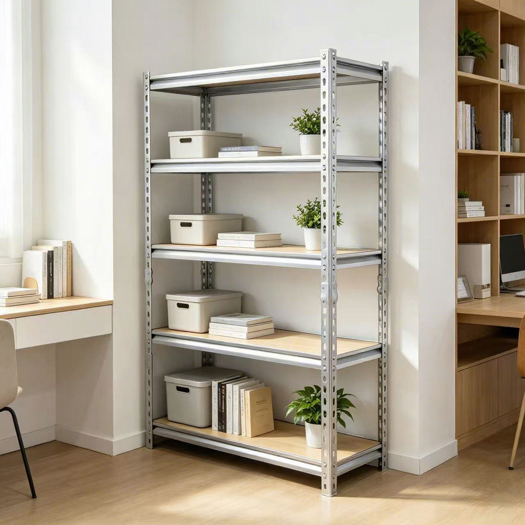 5 Tier Heavy Duty Boltless Shelving Unit 150kg Per Layer Metal Storage Rack with MDF Board for Garage Warehouse