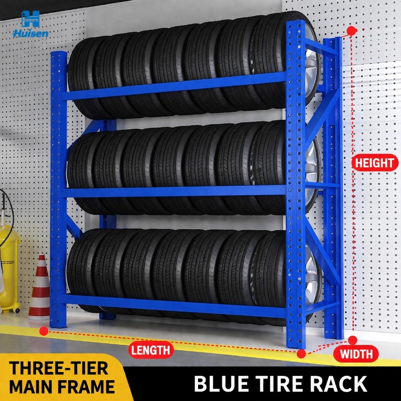 Automotive Warehouse Multi-Tier Tire Storage Rack Detachable Heavy Load Tire Racks
