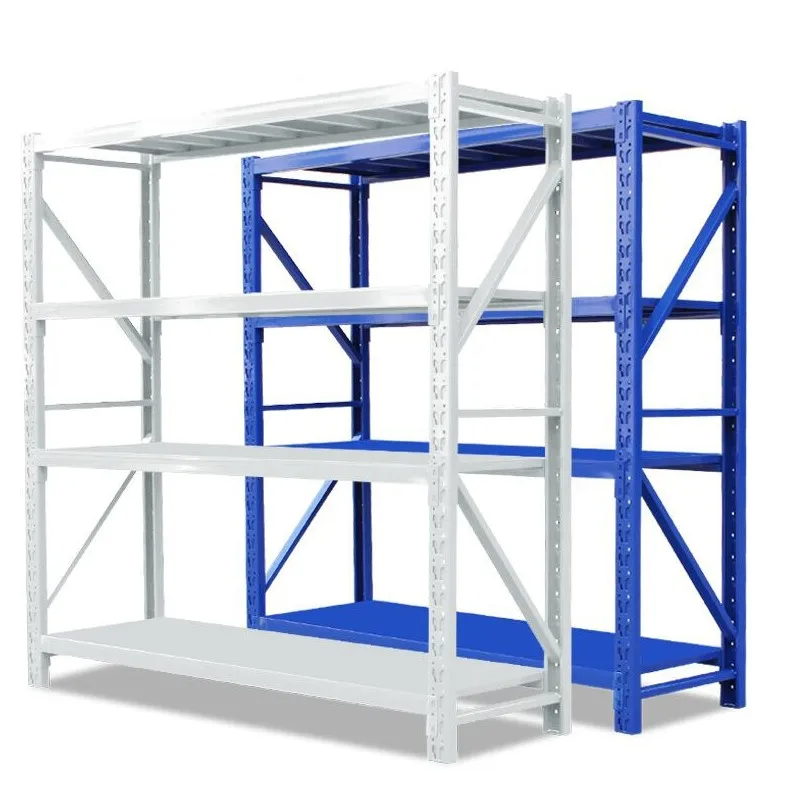 Heavy Duty Steel Storage Rack Industrial Warehouse Shelving System Adjustable Garage Organizer Rack with Plastic Bins