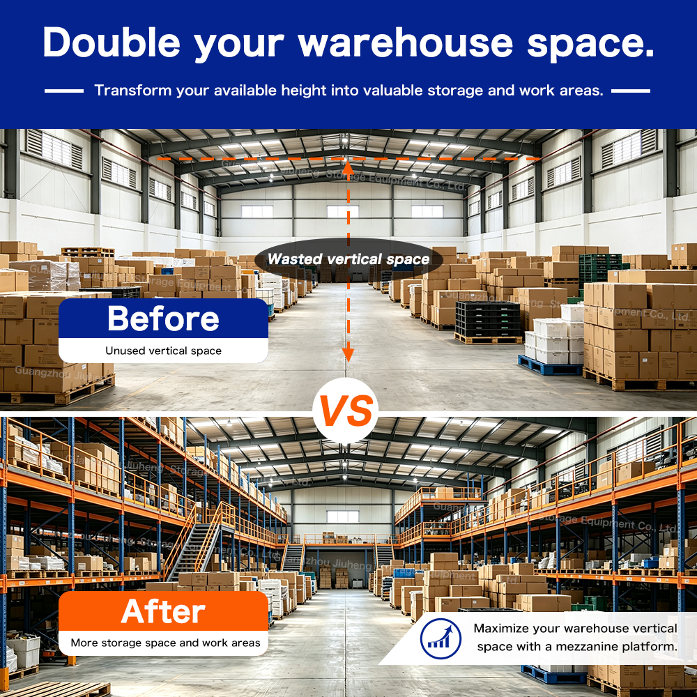 Steel Mezzanine Warehouse Storage System Heavy Duty Multi Level Rack Platform Industrial Shelving Space Saving Solution