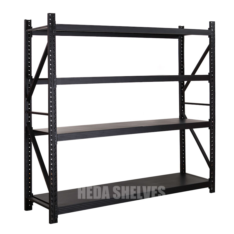 Customizable Black Warehouse Medium Duty Steel Shelving for Warehouse Storage Racks Wholesale Company