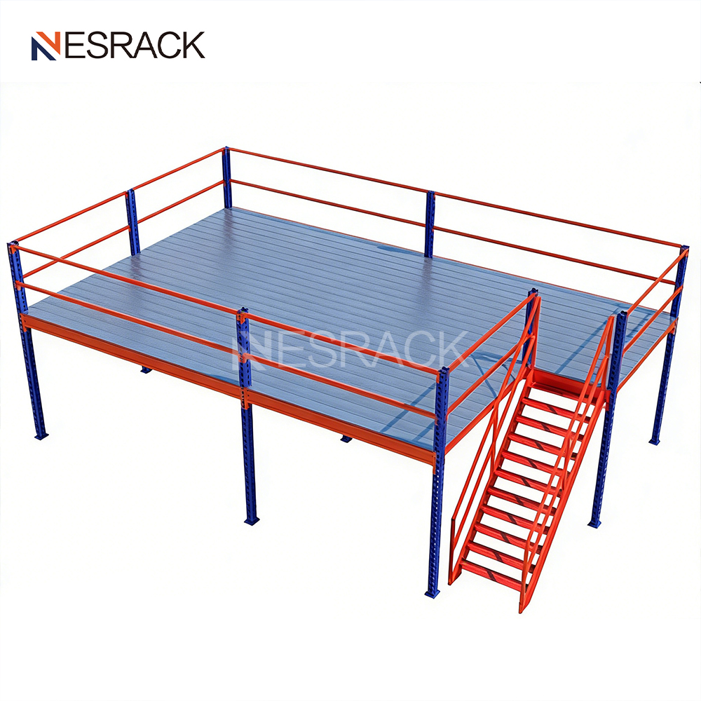 Customized Office Mezzanine System Elevator 2-3 Floors Stairs 500-3000kg Per Sqm Selective Pallet Racks Mezzanine Platform