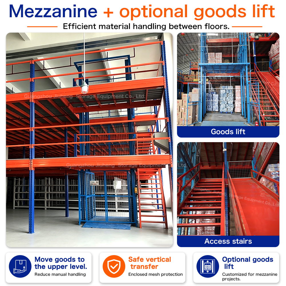 Multi Level Steel Industrial Mezzanine Warehouse Storage Rack Heavy Duty Platform Shelving Customized System