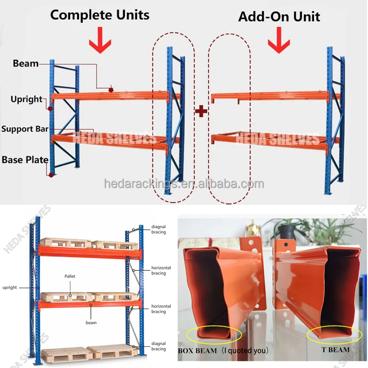 Warehouse Pallet Racking System Heavy Duty Metal Storage Rack And Rack Shelves For Warehouse