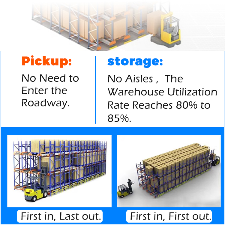 DJ China Heavy Duty Steel Push-Back Pallet Rack With Powder Coating Corrosion Protection Customizable Length