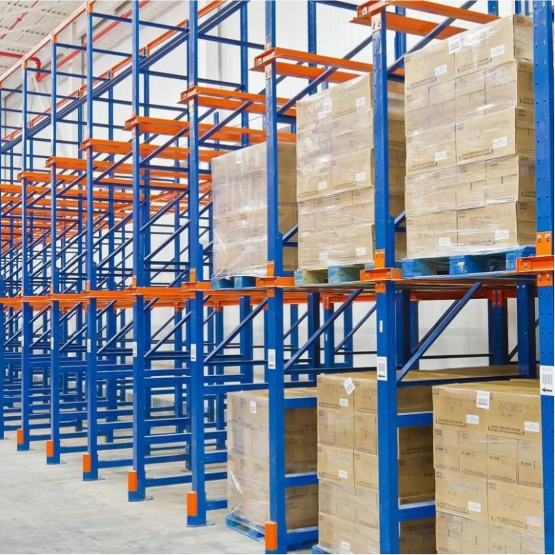 Drive Through Racking System Durable Steel Pallet Storage Racks for FIFO Logistics Management in Large Distribution Centers