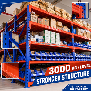 3000KG Per 5 Layers Heavy Load Storage Shelving With Steel Panels for Carton Goods Racking Shelves