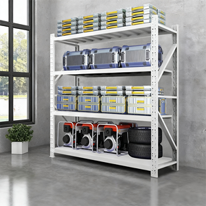 Metal Stacking Shelves 300kg 500kg Warehouse Racking Iron Shelving Stacking Racks & Shelves Light Duty Warehouse Storage Rack