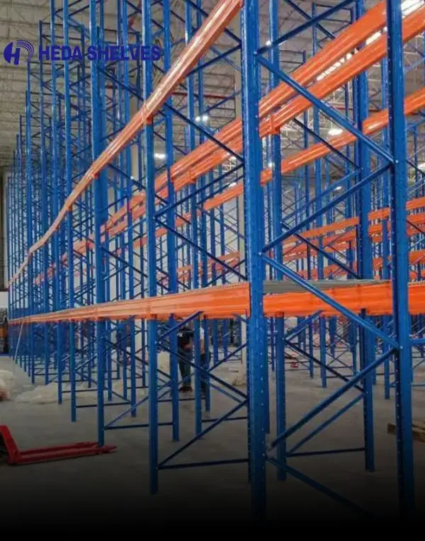 Heavy duty selective pallet racking rated for 1500kg per level