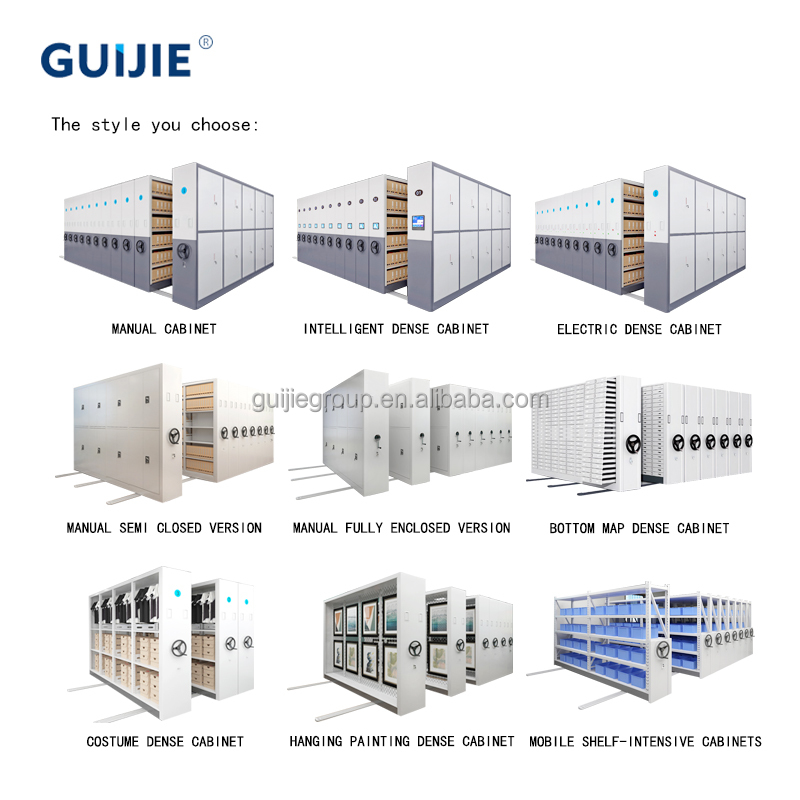 Manual Mobile Steel Adjustable Compact Shelving High Density Archive Storage Shelves Warehouse Hospital School Office Workshop