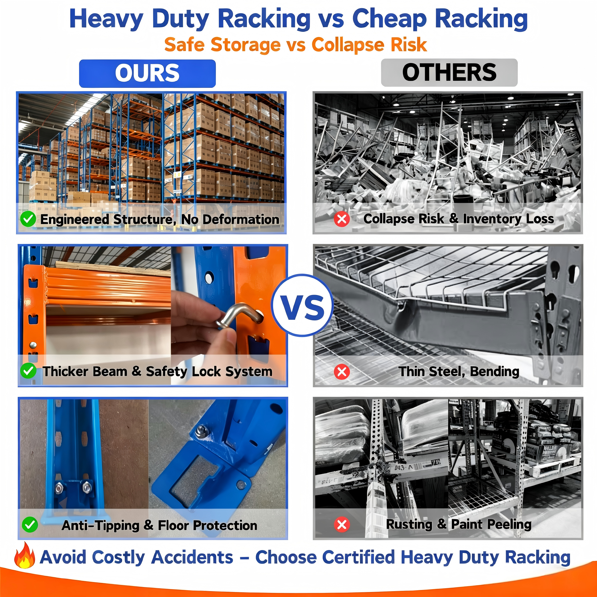 Hot Selling 800kg Adjustable Metal Racking Custom 4 5 6 Layer Selective Pallet Racking System Heavy Duty Warehouse Pallet Racks