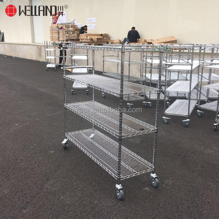 Commercial Chrome Steel Tubular Wire Shelving Structure