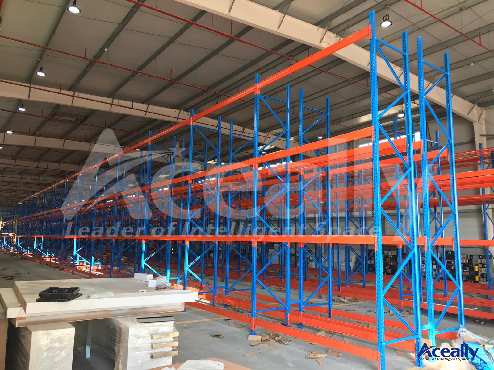 Row Spacer for Selective Pallet Racking Column 5 Layer Corrosion Protection Durable Steel Adjustable Powder Coated Back-to-back