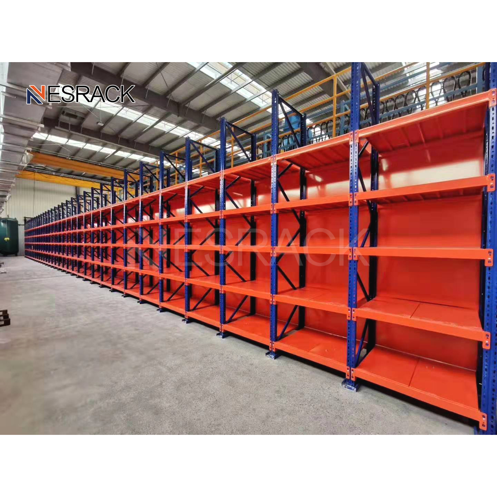 Long Span Boltless Steel Racking Racks Adjustable Height Medium Duty 5-Layer Shelving Unit Corrosion Protection Powder Coated