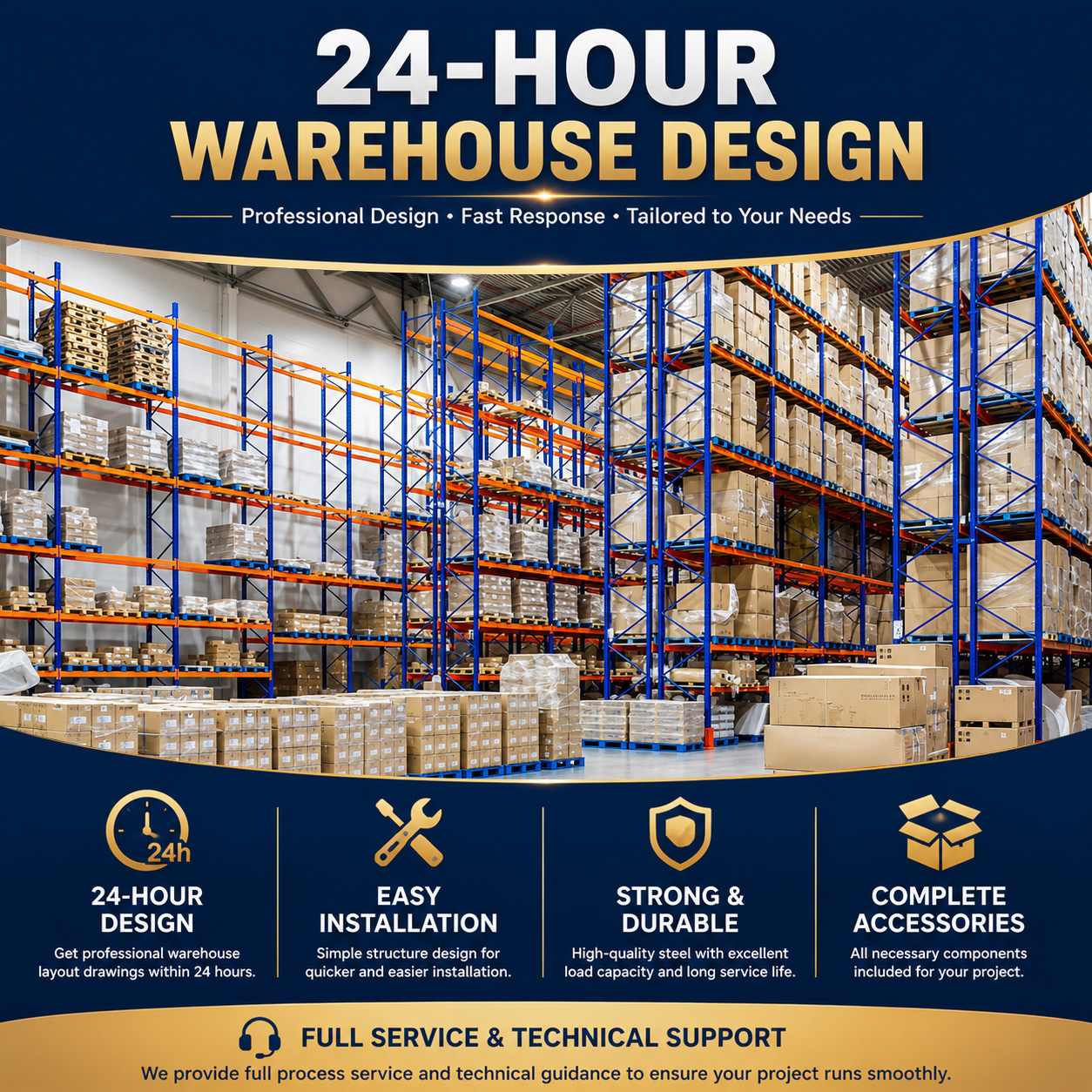 Adjustable Steel Storage Rack Heavy Duty Pallet Racking With Q235B Steel Material for Industrial Warehouse