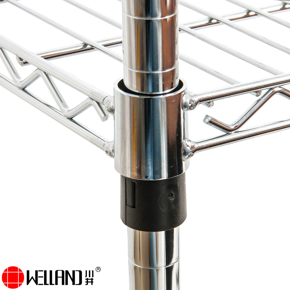 Multi-Use Storage Shelf 4 Layer Industrial Stainless Steel Wire Rack with Wheels for Restaurant Hotel Kitchen