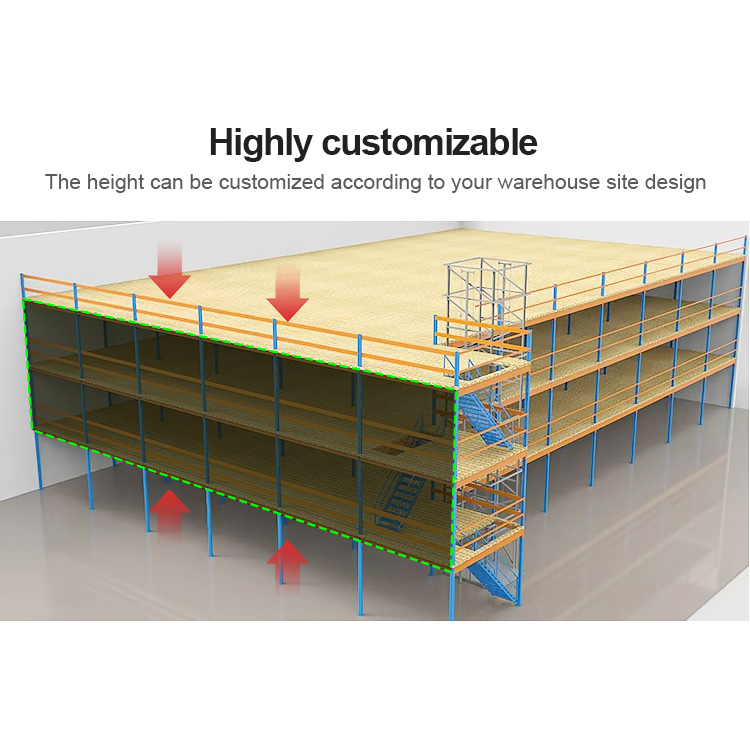 Heavy Duty Mezzanine Platform Mezzanine Racking System Pallet Rack Support Customized