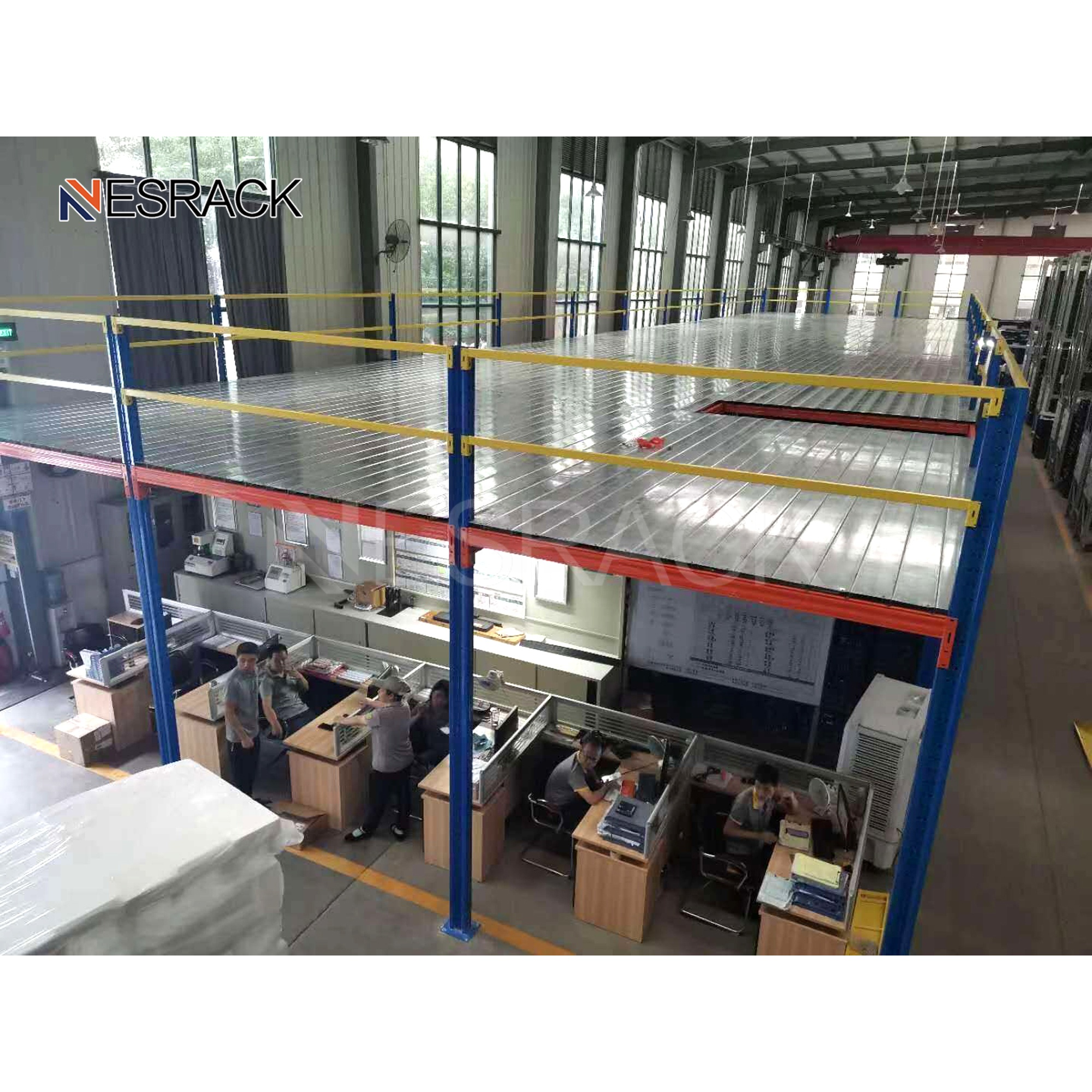 Customized Office Mezzanine System Elevator 2-3 Floors Stairs 500-3000kg Per Sqm Selective Pallet Racks Mezzanine Platform