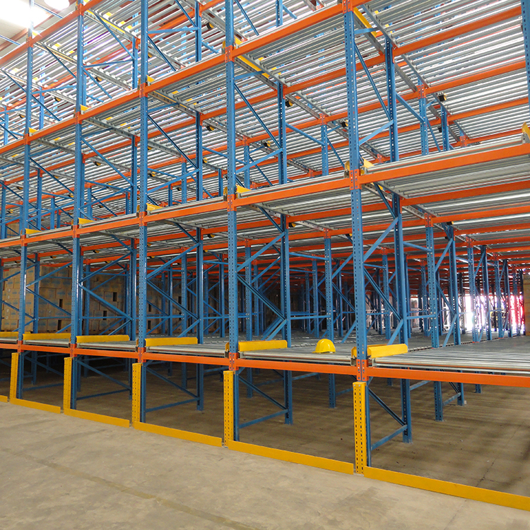 Q235 Steel 2000kg Capacity FIFO High Density Industrial Warehouse Storage Gravity Pallet Flow Rack System