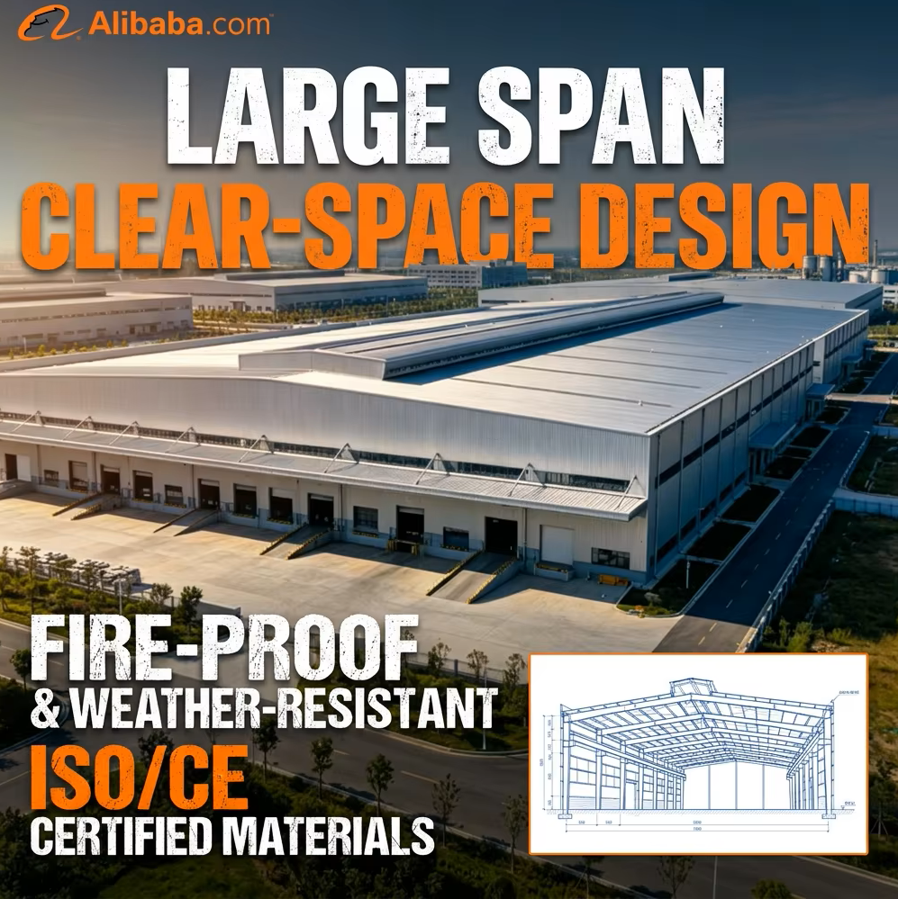Factory Direct High Quality Steel Structure Warehouse Industrial Storage Warehouse Logistics Workshop Free Design Service