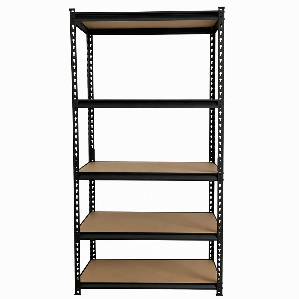 5 Layer 150kg Capacity Per Shelf Adjustable Powder Coated Steel ODM Boltless Rivet Medium Duty Rack Supermarket Storage Shelving