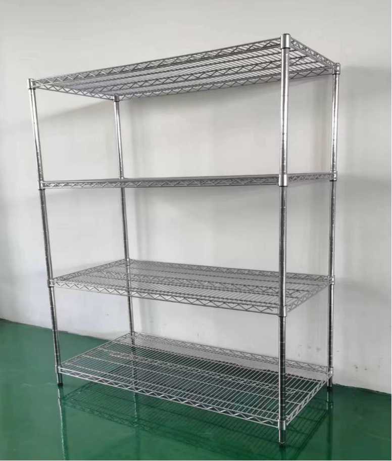 Chrome Wire Shelving,Competitive Price Heavy Duty 4 Tier Steel Warehouse Storage Rack