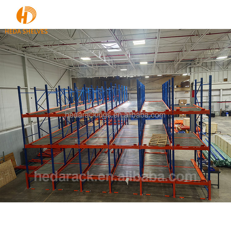 FIFO High Efficient Warehouse Storage Gravity Pallet Flow Racks Roller Rack/Pallet Flow Racking