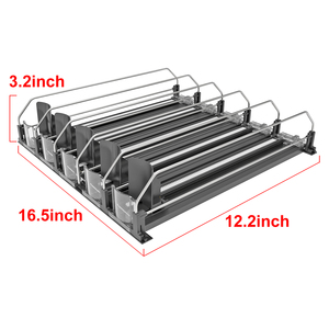 Automatic spring loaded slow motion adjustable multi-functional pusher rack