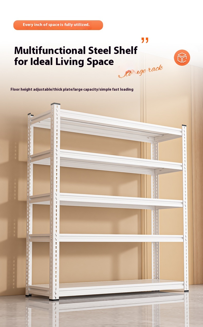 Light Duty Steel Shelf for Household Storage Multi-Layer Floor-Standing Rack for Home Express Warehouse Corrosion Protection