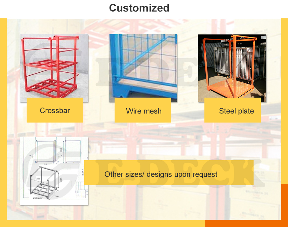 Warehouse Storage Durable Steel Stacking Metal Frame Pallet