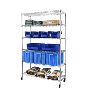 NSF Factory Industrial Warehouse Metal Mobile Storage Wire Racks Shelving Systems