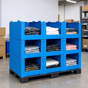Industrial stackable corflute warehouse shelf storage bin box