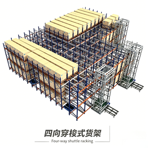 Energy-Efficient 4-Way Steel Shuttle Cart Rack Corrosion Protection High-Capacity Movable Pallet Storage System