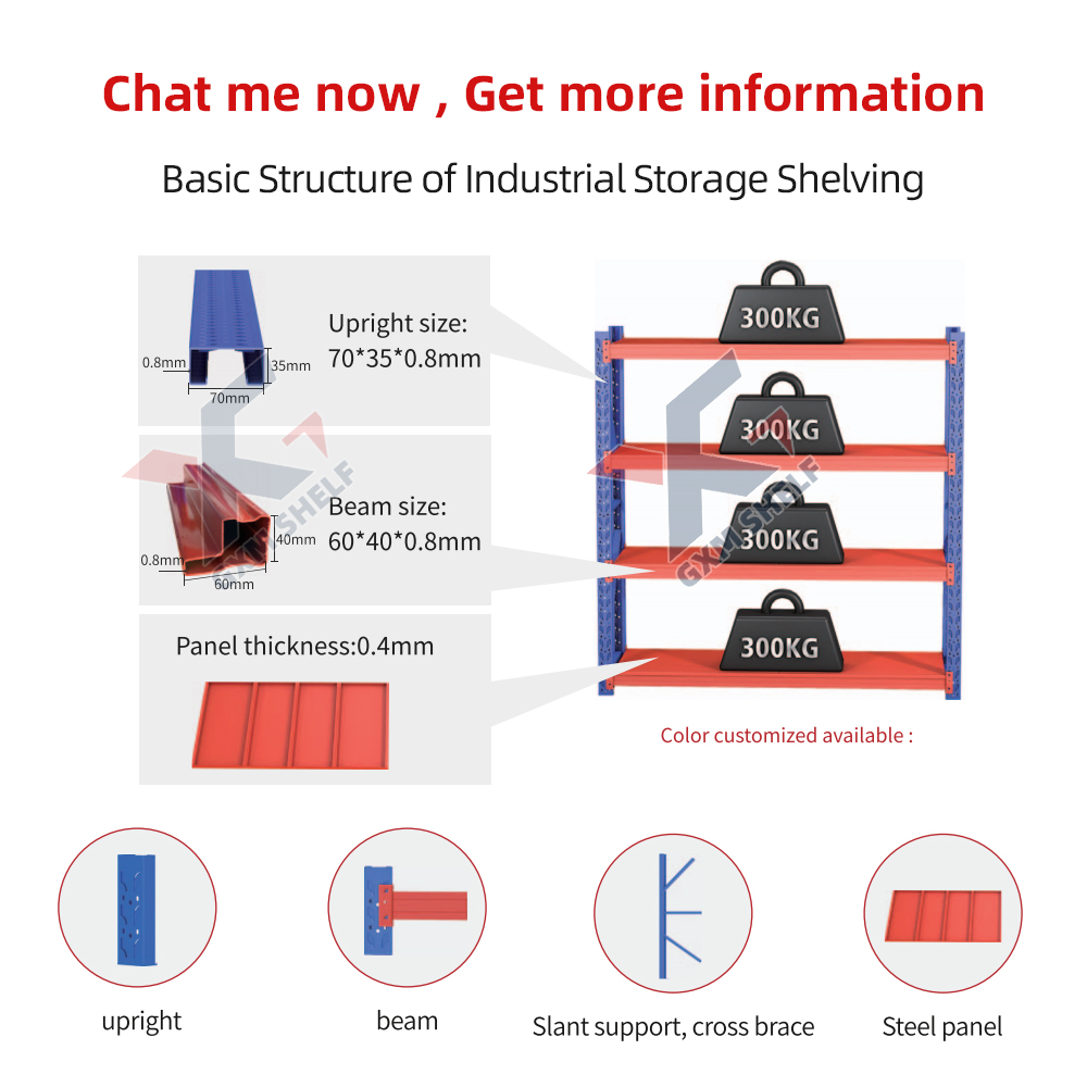 Factory Heavy Duty Metal Shelving Industrial Warehouse Storage Rack Shelf Steel Racking System For Stacking Racks &amp; Shelves