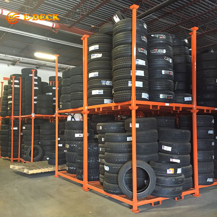 Warehouse Foldable Metal Steel Heavy Duty Portable Tire Racking System for Storage