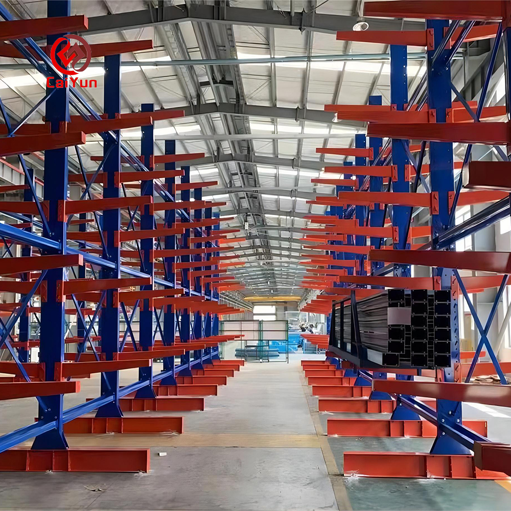 Double Layer Cantilever Shelves for Manufacturing Plant Pipe/Profile Storage