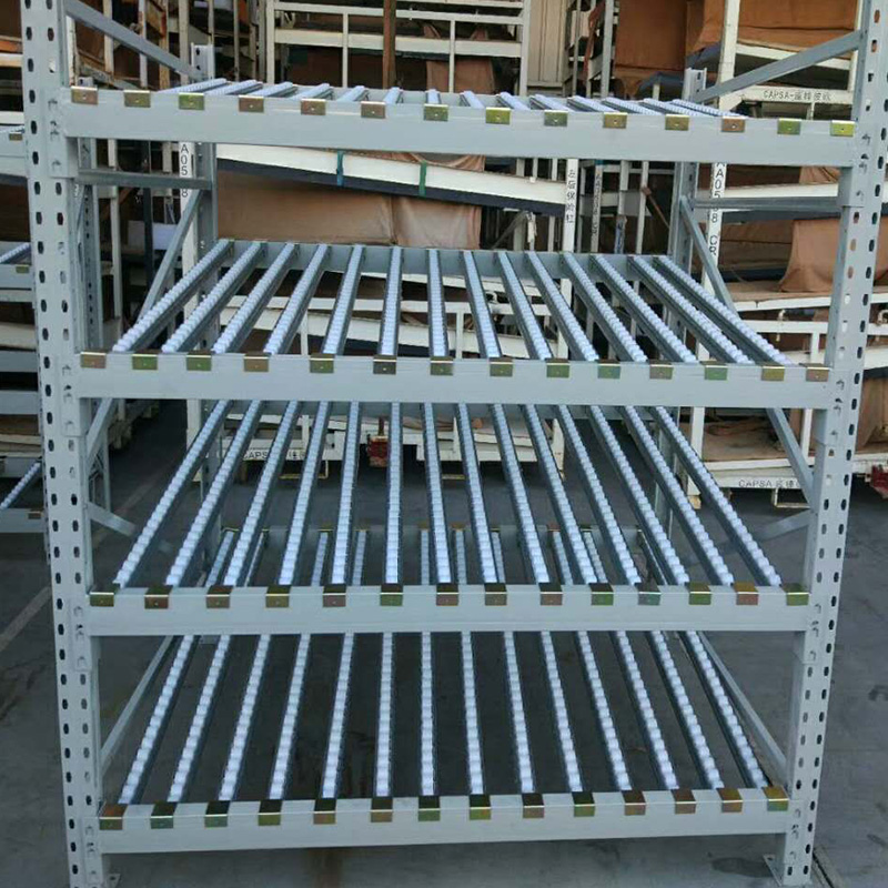Warehouse Flow Through Sliding Wheel Pipe Roller Track Pallet Racking